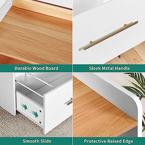 YITAHOME 2 Drawer File Cabinet with Charging Station Printer Stand with Open Storage Shelf Vertical File Cabinets for Home Office Bedroom, Living Room 7