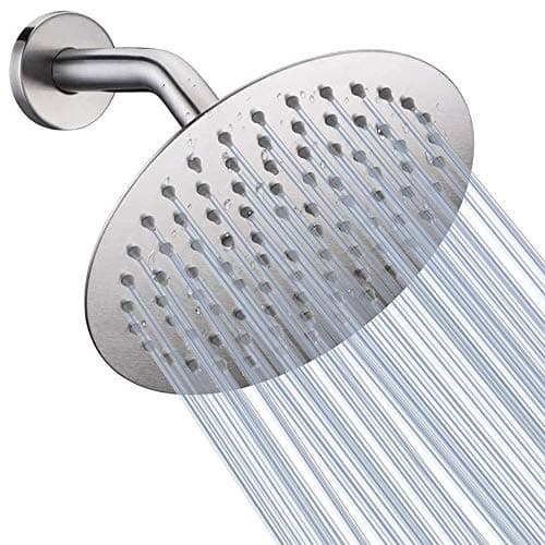 NearMoon Rain Shower Head, Ultra-Thin Design-Pressure Boosting, Awesome Some Experience, High Flow Stainless Steel Rainfall Head (8 Inch,Brushed Nickel)