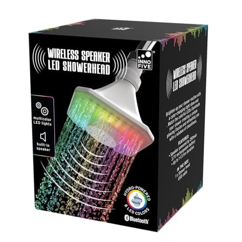 Bluetooth shower speaker waterproof with lights- color changing showerhead- shower light LED- Perfect bathroom speaker, shower light- Enjoy light up shower head with Music in The Shower 7