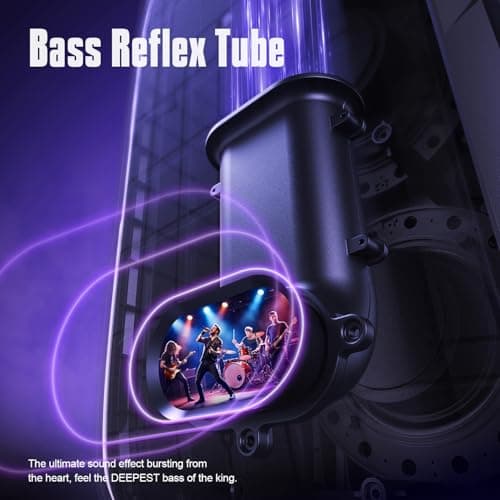 W-KING Party Bluetooth Speaker Boom Box, 180W Max Big Large Loudest Wireless Outdoor Portable Speaker 4 Drivers with 2*4.04'' Subwoofer, 80W HD Huge 105dB Pulse Natur Deep Bass, IPX5/24H/EQ/USB/TF/AUX 5