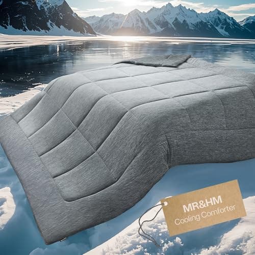 MR&HM Cooling Comforter King/Cal King Size, Double-Sided Cooling Blanket for Hot Sleepers, Silky Soft & Breathable Bedding for Night Sweats, All Season Comforter (102"x90", Dark Grey)