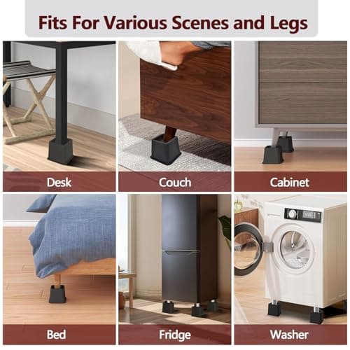 Demiwise Heavy Duty Bed Risers - Set of 4 Adjustable Furniture Risers, Elevation Heights of 3, 5 & 8 Inches, Supports Up to 1,300 lbs for Bed, Couch, Table & Chair 7