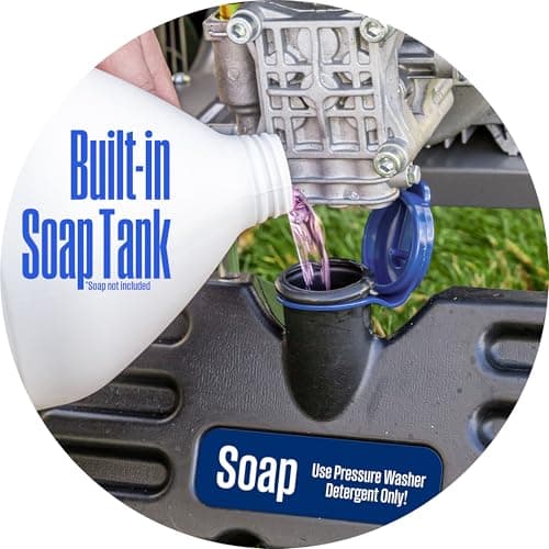 Westinghouse WPX3200e Electric Pressure Washer, 3200 Max PSI and 1.76 Max GPM, Induction Motor, Onboard Soap Tank, Spray Gun and Wand, 5 Nozzle Set, for Cars/Fences/Driveways/Homes/Patios/Furniture 8