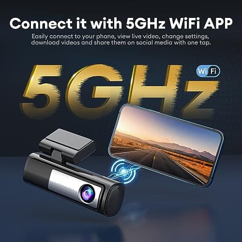 LD06 5K/4K/2.5K Dash Cam 5GHz WiFi&GPS, Enhanced Super Night Vision with WDR and Starvis Sensor, Free 64GB SD Card, Voice Control, Parking Mode 24H, Support 256GB Max 5