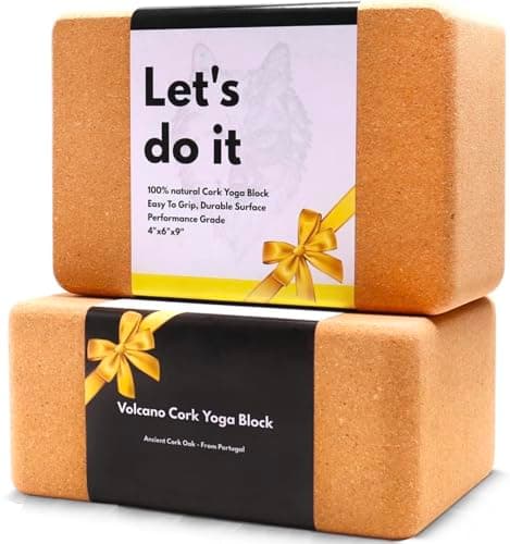 Cork Yoga Blocks 2 Pack Set -Natural Cork from Portugal, 9"x6"x4" Yoga Blocks Non-Slip&Anti-Tilt for Women| Men, Lightweight, Odor-Resistant| Moisture-Proof, Perfect Yoga Equipment 7