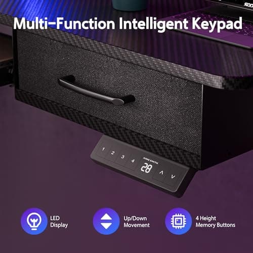 WALKINGDESK 63x24 Inches Electric Standing Desk with Keyboard Tray, Height Adjustable Stand up Desk with 2 Drawers, Ergonomic Sit to Stand with Storage Monitor Stand, Computer Table, Black 9