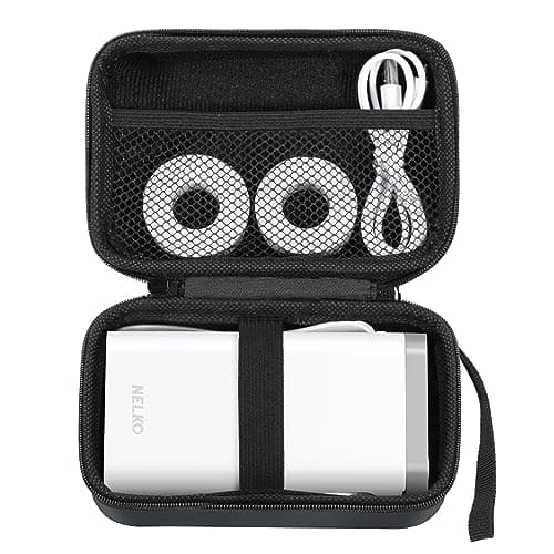 Nelko Genuine Case Compatible P21 Label Maker, Compatible with Most Mini Label Printers, Holder for Labeler Makers Printer & Labeling Tapes, Box with Mesh Pocket for Batteries Accessories (Case Only)