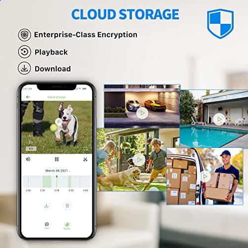 Septekon 2K Home Security Cameras, 4 Pack Wired WiFi Outdoor Security Cameras with Night Vision, Two-Way Audio, 2.4G WiFi, IP66, Motion Detection Alarm - P30 6