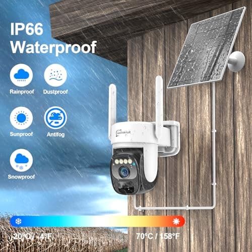 4G LTE Cellular Security Camera Outdoor Wireless with 360-Day Unlimited SIM Data, No WiFi Security Camera Solar Powered, Remote Monitoring, Motion Sensor, Human Tracking, 360° Viewing, Dual Storage 8