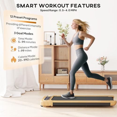 Soozier Walking Pad, Under Desk Treadmill with 17" x 43" Wide Belt, Remote Control, Bluetooth Speaker, Wheels and LED Display, Quiet 2.5HP Walking Machine for Home Gym Office, Installation-Free 8