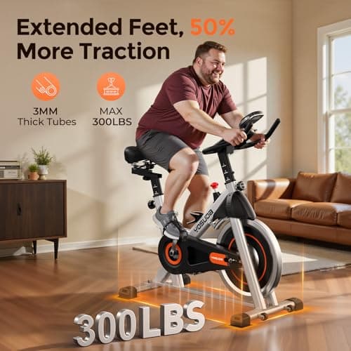 YOSUDA Exercise Bike, Brake Pad Stationary Bike for Home with Exclusive App, Magnetic Indoor Cycling Bike with 300 lb Weight Capacity, Low Noise, Tablet Holder and Fitness Courses for Weight Loss - Magnetic-Black 7