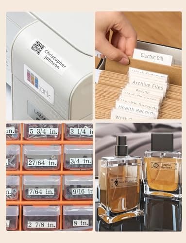 Makeid Label Maker E1, Bluetooth Rechargeable Label Maker Machine, QWERTY Keyboard Labeler, 3.4" Backlighting LCD Screen, Prints 9~16 mm 6