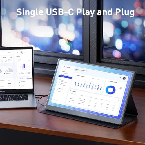 cocopar Portable Monitor 15.6 Inch 1080P FHD 60Hz 60% sRGB Travel Monitor with Speaker HDMI USB-C Second Screen for Laptop MacBook Surface PC Xbox PS4/5, VESA Mountable, with Full Cover Stand 3