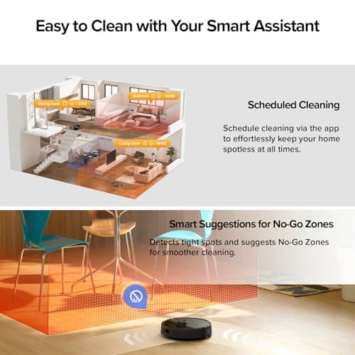 roborock Q7 M5+ Robot Vacuum and Mop, Upgraded from Q5 Max+, Up to 7-9 Weeks Self-Empty, 10000Pa Suction, Dual Anti-Tangle System for Pet Hair & Carpet, PreciSense LiDAR Navigation, App Control, Black 8