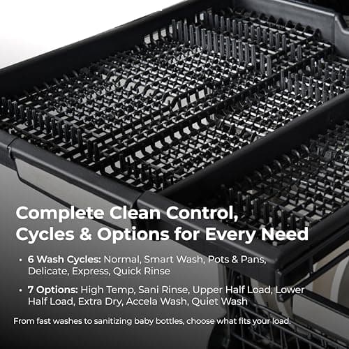 Kenmore 22-14609 24" Built-In Dishwasher - UltraWash Plus, TurboDry, SmartWash & EasyFlex Third Rack - 15 Place Settings - 45 DBA - ENERGY STAR Certified - 24" - Black 3