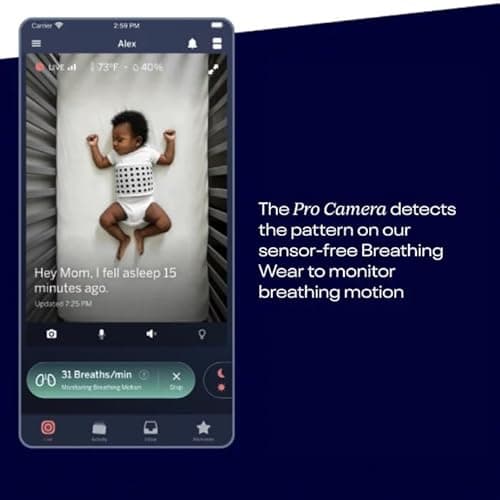 Nanit Breathing Wear Band, Grey - 100% Cotton, Works with Nanit Pro Baby Monitor to Track Breathing Motion Sensor-Free, Fits Babies from 12.5-25 lbs. 8