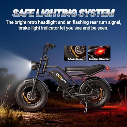Qlaway 16" 500w Fat Tire Electric Dirt Bike for Adults, 48V 13.5AH Removable Battery Electric Motorcycle Ebikes with 25MPH Top Speed, 70 Miles Range, Full Suspension 7