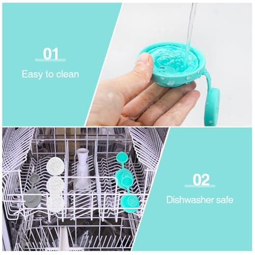 Sophico Small Salt and Pepper Shakers Set with Moisture Proof Sinlicone Lids, 4.5oz Mini Spice Shaker to go for Camping Travel Picnic Lunch Boxes (Mint & Grey, Medium & Large) 6