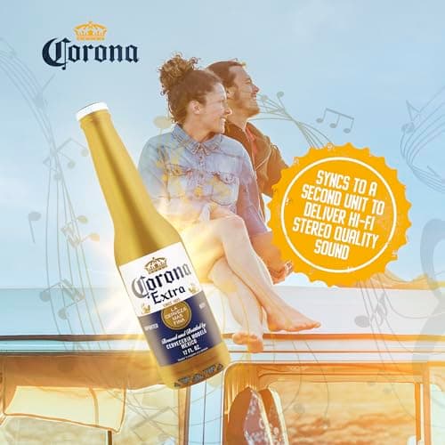 Corona Beer Bottle Bluetooth Speaker – 30FT Range Portable Wireless Stereo Sound System with Bluetooth + AUX Support, 3 Hour Playtime, Travel-Friendly Audio for Outdoor & Indoor Activities 7