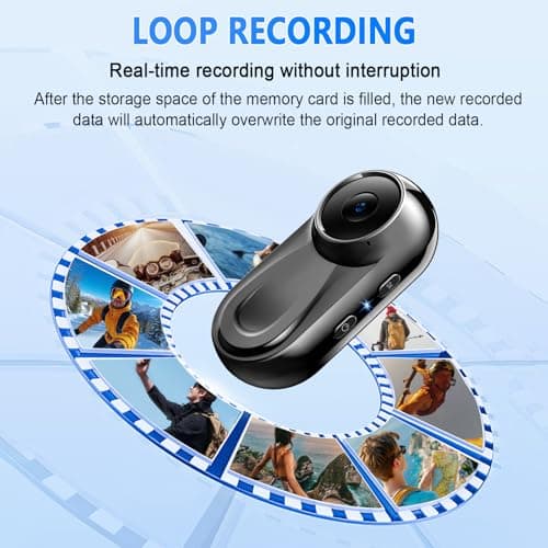 Mini Body Camera 1080P, 512G Thumb Vlogging Cam Hands-Free Recording, Action Camera with 360° Rotate Clip&Magnetic Clip, Wearable Video Recorder for Traveling/Motorcycle(SD Card Not Included) Black 5
