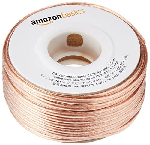 Amazon Basics 16-Gauge Speaker Wire Cable, Polarity Marked, 100 ft, Bronze