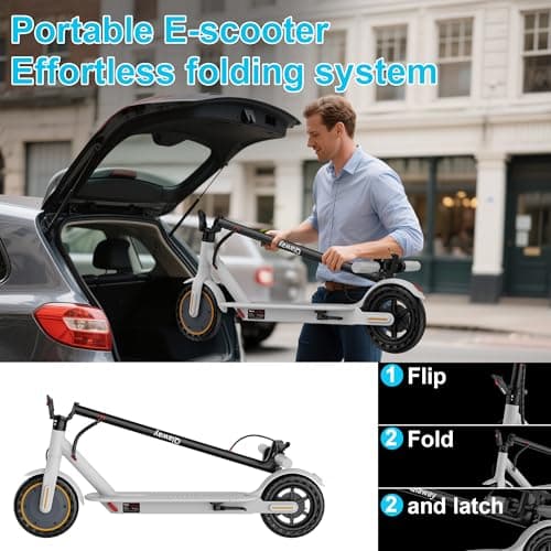 Qlaway 8.5" E Scooter for Adults Aluminum Alloy Frame 19 MPH 350W Motor 288.6WH Battery, Motorized Scooter Up to 22 Miles Range, Foldable Bearing 265 LBS/APP Control 6