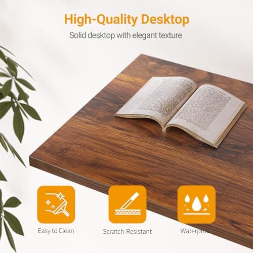 CubiCubi L Shaped Desk, 40 Inch Computer Desk with Reversible Storage Shelves Home Office Corner Desk Study Writing Table, Deep Brown 8