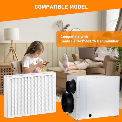 14 x 17.5 x1.75 MERV 13 Replacement Dehumidifier Filter Compatible with Santa Fe Advance90, Advance100, Advance120, Advance2,Honeywell DR90 & DR120 dehumidifier models,Pack of 2 5