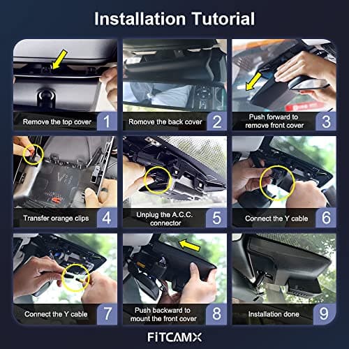 Fitcamx 4K Dash Cam Suitable for Toyota Tacoma & Hybrid 2024-2026, OEM Factory Look, UHD 2160P Video, Built-in WiFi & APP, Loop Recording, Collision Sensor, Night Vision, Plug & Play, 64GB Card 5