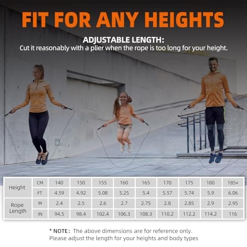 Gumwig Speed Jump Rope, Removable Weighted Double Under Jumping Rope for Men, Trainning Skipping Rope for Women, Easy to Adjust Length with a Self-Locking System, Crossfit Fitness for Adults Kids 7