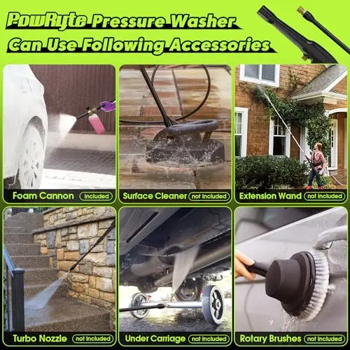 Pressure Washer, Foam Cannon, 4 Different Pressure Tips, Power Washer for Cars/Fences/Driveways/Home/Patios 5