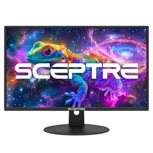 Sceptre 24 Inch 75Hz 1080p LED Monitor with Build-in Speakers HDMI VGA Ports, New Black 2019 (E248W-1920)
