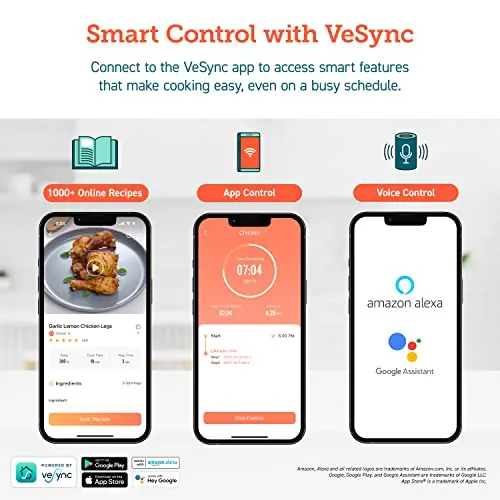 COSORI Air Fryer Toaster Oven Combo, 10 Qt Family Size, 14-in-1 Functions with Dehydrate, Roast, Smart Control Through Phone & Voice, 1000+ In-APP Recipes & 6 Dishwasher -Safe Accessories, Black 6