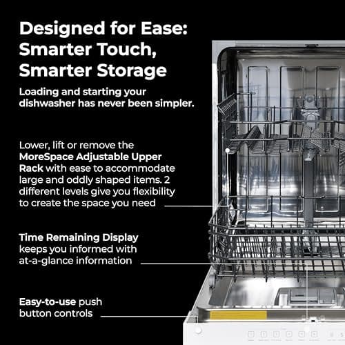 Kenmore 22-14592 24" Built-In Dishwasher - UltraWash, SmartWash, Sanitize Rinse, SmartDry and Leak Detection - 14 Place Settings - 51 DBA - ENERGY STAR Certified - 24" - White 5