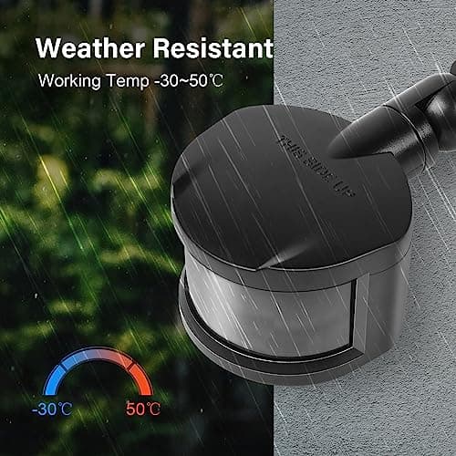 TREEWELL Motion Sensor, 180-Degree Replacement Motion Detector, Adjustable Time & Detection Sensitiity Up to 60 Feet Range, 3 Working Modes Pir Motion Sensor for Security Floodlight, Black, UL Listed 6