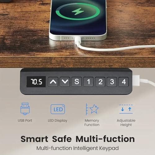 ESpefy Dual Motor Standing Desk Frame- Height Adjustable Electric Desk Legs, Heavy Duty Sit to Stand Up Desk Base, 4 Memory Settings Controller for Adjustable DIY Desktop, Over 300 lbs Load Capacity 7