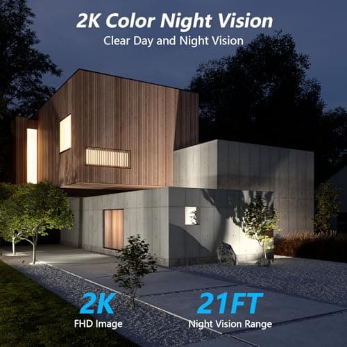 wansview Security Cameras Wireless Outdoor-2K Dual Lens Home Security Cameras, 360° View, Solar Panel Battery Powered, Color Night Vision, PIR Sensor, IP65 Waterproof, Work with Alexa, B7 2P White 6