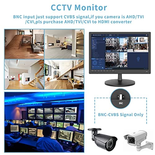 ZOSHING 17inch Security Monitor,Wall-Mounted Monitors Supports USB/Full Format Video Playback,CCTV Monitors with AV/HDMI Input/VGA/Headphone Output,Built-in Speaker, Remote Control 5