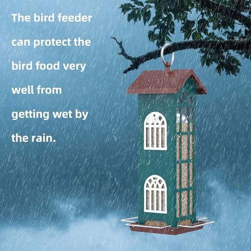 Metal Bird Feeder The Most Popular Bird Feeders for Outdoors Hanging,Waterproof and Rust-Proof,Easy Cleaning,Wild Bird Feeders Attracting Chickadees Goldfinches Cardinals Finches and Sparrows 7