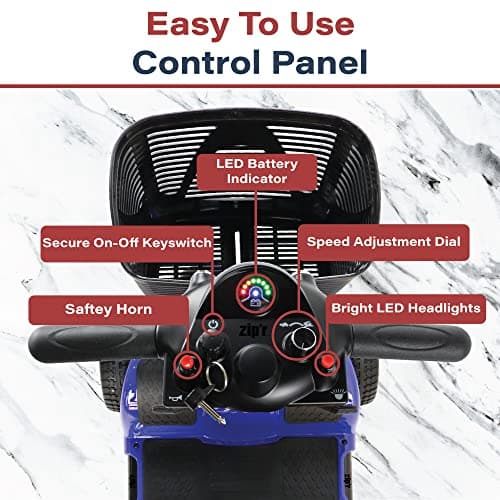 Zipr Roo 4 Wheel Mobility Scooter - 29 lbs Heaviest Piece - Powered Wheelchair - Compact Heavy Duty Mobile for Travel, Seniors, Adults, Handicapped - Long Range Battery with Charger Basket Included 6