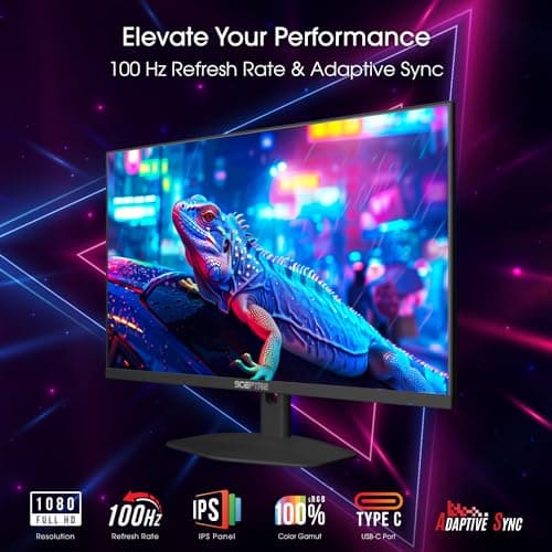Sceptre IPS 24-inch Essential Thin 100Hz Gaming Monitor USB Type-C DisplayPort HDMI 100% sRGB Build-in Speakers, Machine Black 2024 (E248W-FP100T) 3