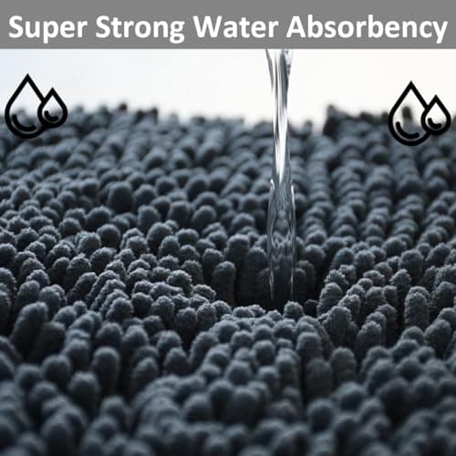 Bathroom Rugs Set Non Slip 3 Piece Bath Mat Washable Chenille Bath Rugs with PVC Backing Bath Carpet,Absorbent Bathroom Mats with Toilet Rug,Bath Mats for Bathroom,Bedroom, Kitchen,Tub,Home Decor 6