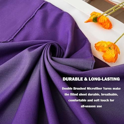 AYASW Pillowcases Queen Size Set of 2 Pieces Envelope Closure 1800 Double Brushed Microfiber Soft and Cozy Pillow Case 20x30 inches Wrinkle Fade Resistant Purple Easy Care Holiday Decor 5