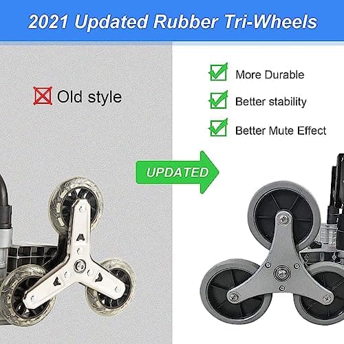 HBFBDRCT Stair Climbing Cart, Folding Hand Truck Dolly with Silent Wheels - 165LB Stair Cart Climber Heavy Duty Portable Dolly for Apartment Moving, Groceries, Travel, Home & Office 7