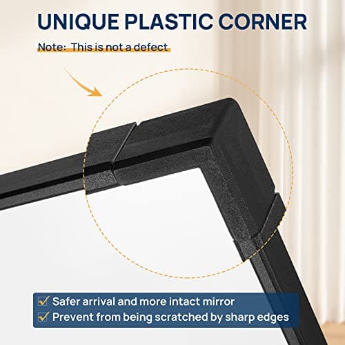 ENJOYBASICS 59"x16" Full Length Mirror with Stand, Large Full Size Body Mirror Hanging or Leaning Against Wall, Aluminum Alloy Wall Mirror, Floor Mirror for Bedroom Living Room Dressing Room, Black 5