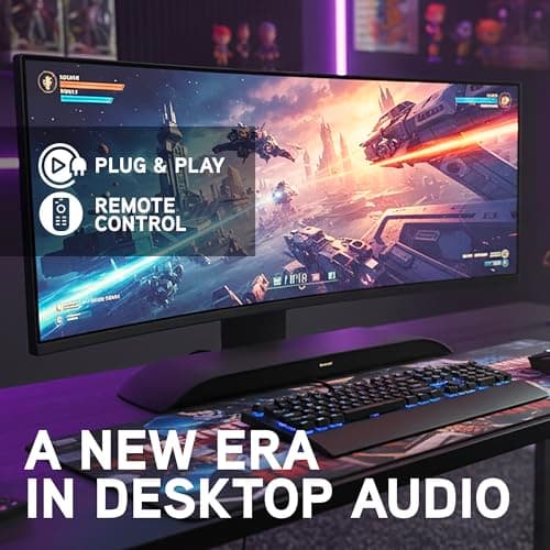 BlueAnt Soundblade Under-Monitor Soundbar, 120W 2.1 Channel Desktop Speaker with USB-C & Bluetooth 5.3 for PC, Mac, Gaming, Music and Streaming, Charcoal 6