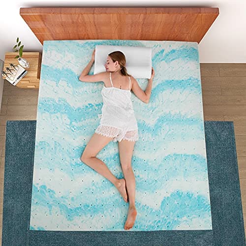 IULULU Mattress Topper, 2 Inch Gel Memory Foam Mattress Topper for Full Size Bed, Blue 6