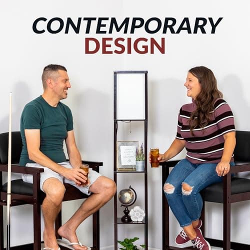 Hathaway Cambridge Spectator Chair – Rich Mahogany Billiard Stool with Cushioned Seat, Footrest, and Storage – 25" L x 22.5" W x 44.25" H with 30.5" Seat Height - Pool Table Accessories and Decor 7