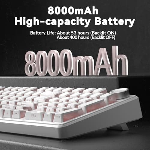 AULA F99 Pro Wireless Mechanical Keyboard-Silent Version,BT5.0/2.4GHz/USB-C Hot Swappable Custom Keyboard,Gasket Structure,Pre-lubed Linear Switches RGB Backlit Computer Gaming Keyboards,White 9