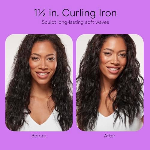 Conair Double Ceramic 1 ½-Inch Curling Iron, 1 ½-Inch Barrel Creates Soft Waves & Curls, Hair Curler for Use on Medium & Long Hair, White/Rose Gold 11